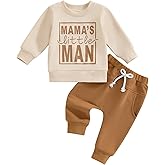 citgeett Toddler Baby Boy Sweatshirt Outfit Mamas Little Man Long Sleeve Shirt Jogger Pants Fall Outfits Winter Clothes Set