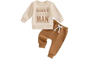citgeett Toddler Baby Boy Sweatshirt Outfit Mamas Little Man Long Sleeve Shirt Jogger Pants Fall Outfits Winter Clothes Set