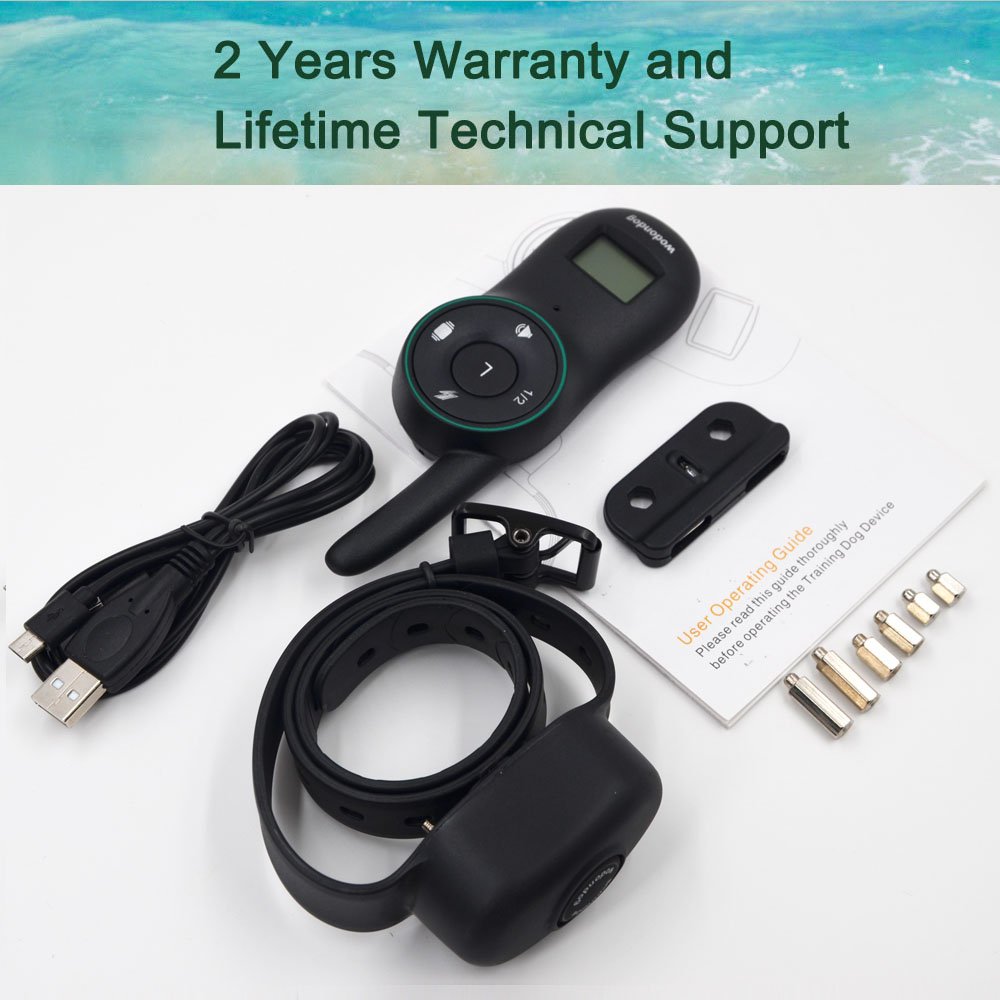 Dog Training Collar Remote – Rechargeable Waterproof Collar Receiver Training Devices for Small Medium Large Dogs with Tone Vibration Electrostatic Shock, Light LCD Screen, 400M Range, Dogs Over 10lbs