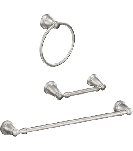 Moen Banbury Matte Black Pivoting Paper Holder & Towel Bar Set - Modern Bathroom Hardware - View #14