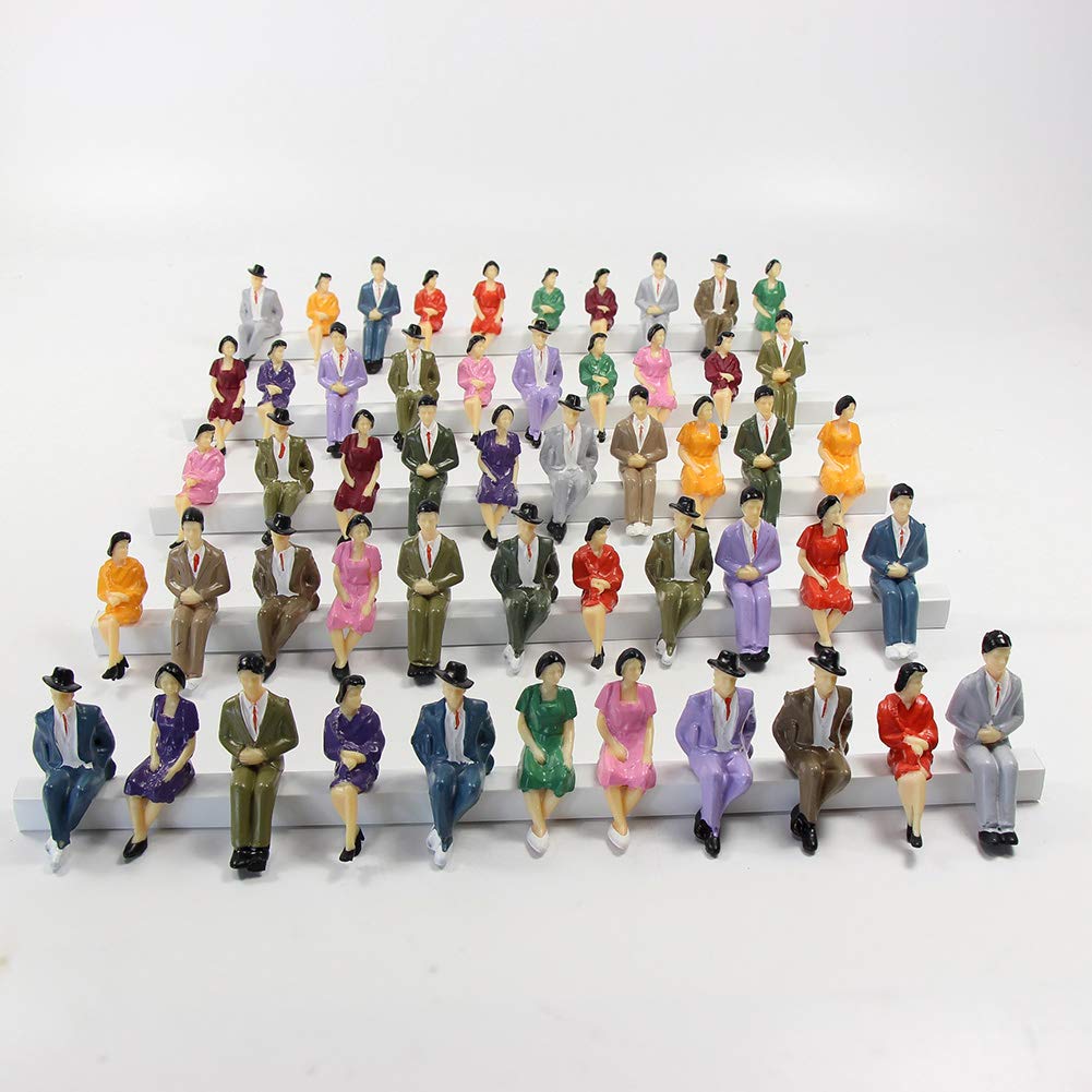 Evemodel P3002 48pcs Model Trains 1:30 Painted Sitting Figures Seated People New