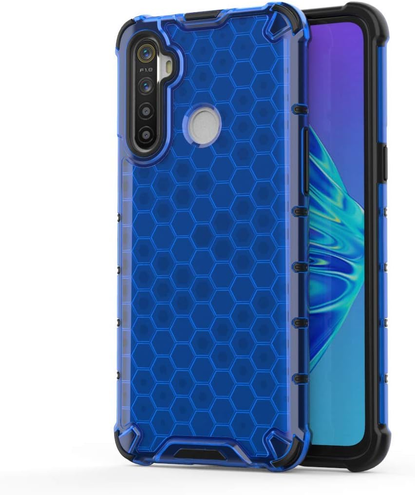 for Oppo A9(2020) Case Hard PC & Soft Silicone Double Shockproof Anti-Fall Honeycomb Protection Cover Compatible Oppo A9(2020), Blue
