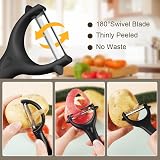 AUAUY 2Pcs Potato Peeler Y and I-Shaped Swivel Set Stainless Steel Non-Slip view 3