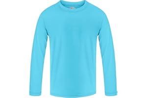 GUICIZI Boys Rash Guard Swim Shirt Long Sleeve Shirts UPF 50+ Sun Shirt Quick Dry Fit Neon Tees Activewear for Kids Girls Youth 2-16Y