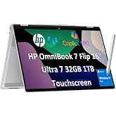 HP OmniBook 7 Flip 16" 2-in-1 Laptop, Intel Ultra 7 258V, 32GB DDR5 1TB SSD | Next Gen Envy x360, FHD+ Touchscreen, Business, Copilot+ PC, Arc 140V GPU 16GB, MPP Stylus, IR Webcam, Wi-Fi 7, Win 11 Pro