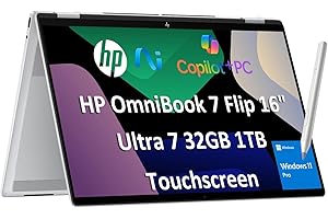 IST COMPUTERS HP OmniBook 7 Flip (Next Gen Envy x360) 2 in 1 Laptop (16" FHD+ Touchscreen, Intel Core Ultra 7 258V, 32GB RAM, 1TB SSD, Arc 140v GPU (16GB), Pen) AI Copilot+ PC for Professionals, Wi-Fi 7, Win 11 Pro
