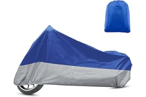 X AUTOHAUX Motorcycle Cover All Season Universal Weather Waterproof Sun Outdoor Protection with Storage Bag Fits Up to 104.33