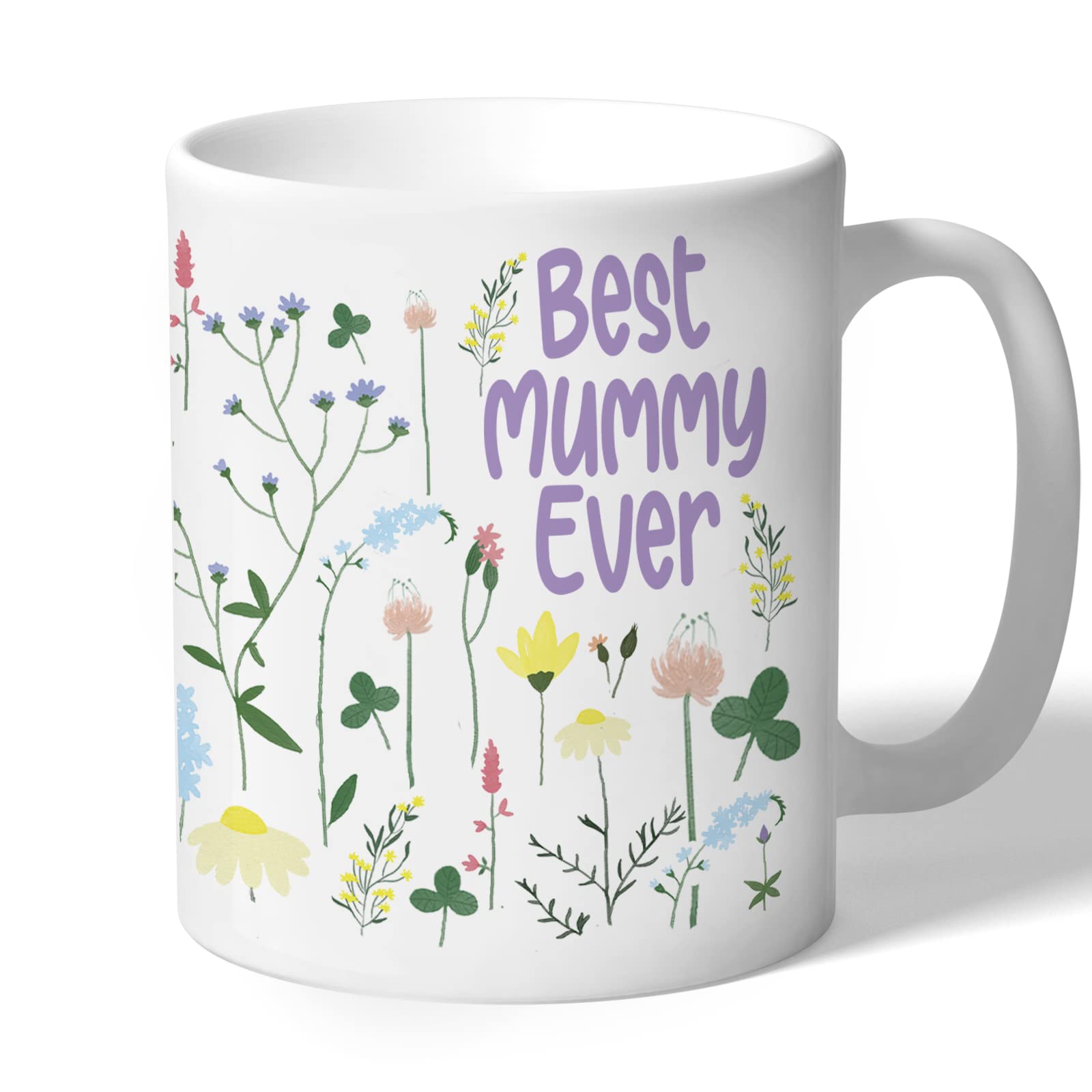 Oakridge Park Gifts Best Mummy Ever Mug, Wildflowers (Lilac Text),Pink