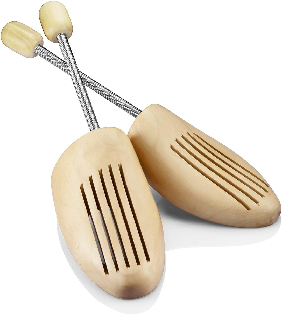 &reg; high quality wooden spiral spring shoe stretcher men&rsquo;s natural colour