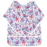 Paw Legend Long Sleeved Baby Bib - Waterproof Bib for Babies - Toddler bib (6-24 Months) with Pocket, Flower
