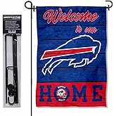 Buffalo Bills Welcome To Our Home Garden Flag and Flagpole Mount
