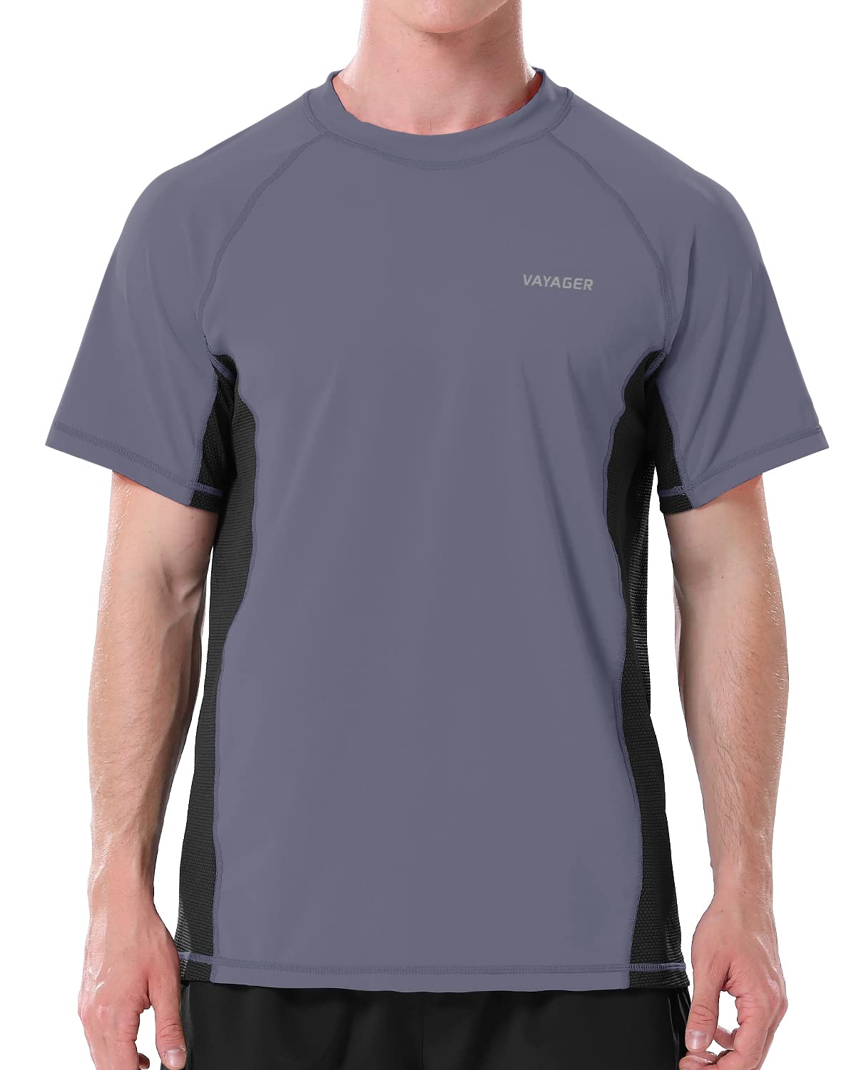 VAYAGER Men's Swim Shirts Rash Guard UPF 50+ Quick