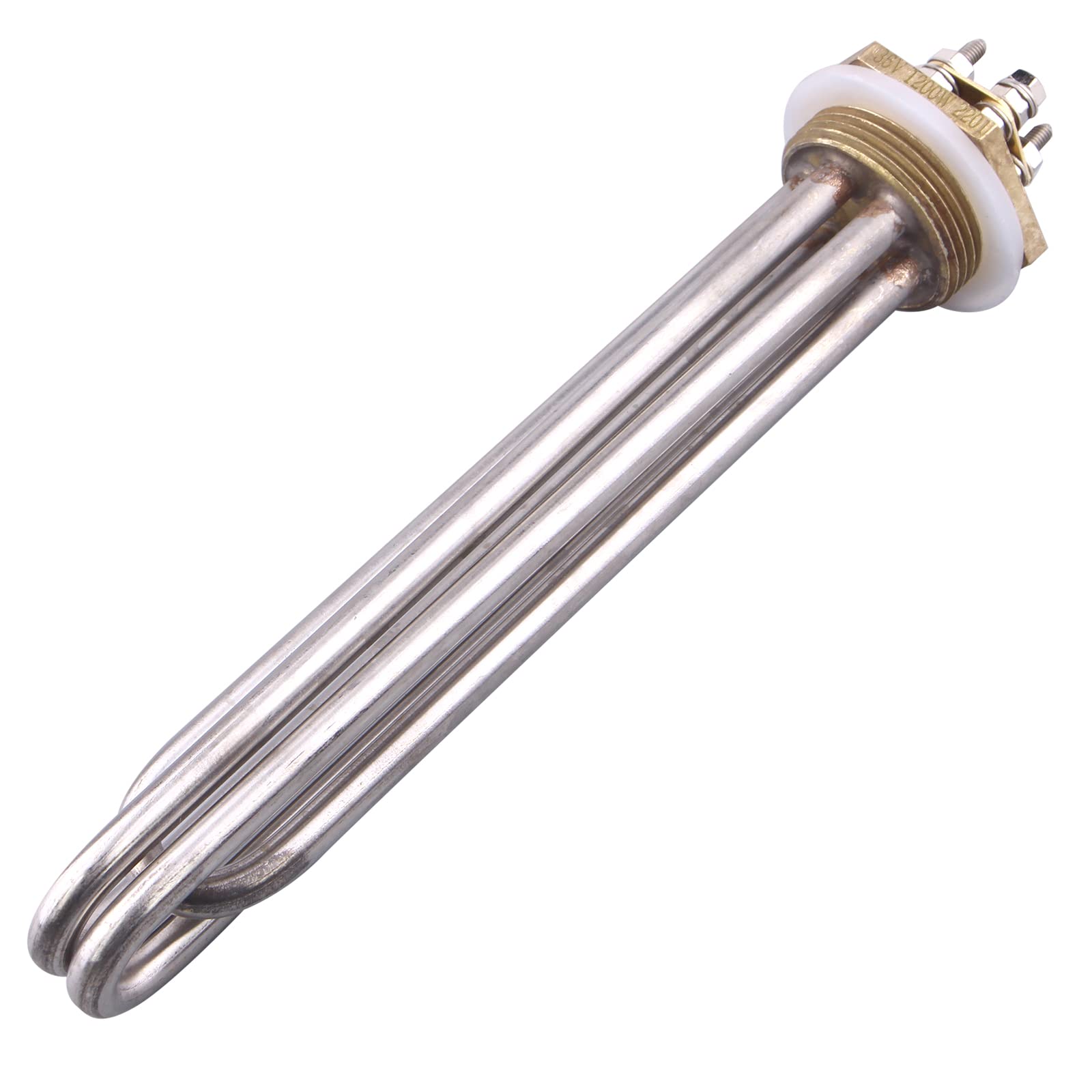 Heating Element 36V 1200W 3U 1.25 Inch BSP Thread Stainless Steel Brass Flange with Silicone Ring