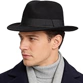 Ruphedy Wool Fedora Hats for Men Women Wide Brim Felt Panama Hat