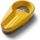 Swocky Ceramic Cigar Ashtray – Handmade Stylish Ashtray for Indoor, Outdoor, Office or Car Use – Modern Durable Smoke Accessory for Men(Yellow)