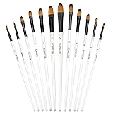 Artist Paint Brushes Set - 12 Piece - Filbert