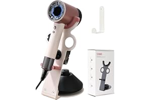 genyen eye Hair Dryer Holder Stand for Dyson Hair Dryer, Upgraded Dyson Hair Dryer Holder Dyson Hair Dryer Stand Pink to Store 5 Dyson Hair Dryer Attachments with Cable Hook