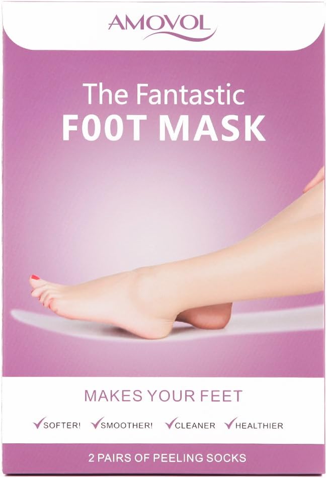 Foot Peel Mask, Exfoliating Calluses and Dead Skin Remover-2 Pair Foot Peel Mask for Men & Women Repair Rough Heels, Dry Cracked Foot, Peel Your Feet in 1-2weeks, Mothers Day Gifts, lavender