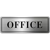 Metal Stainless Steel Office Sign for Doors,With Self Adhesive,9x3in(office 1pcs)