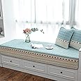 JeogYong Bay Window Cushion Seat Indoor, Farmhouse Window Seat Cushions Indoor for Bedroom, Non Slip Pads Sill Bench Cushions 27.55 x 59.05 inches, Sky Blue