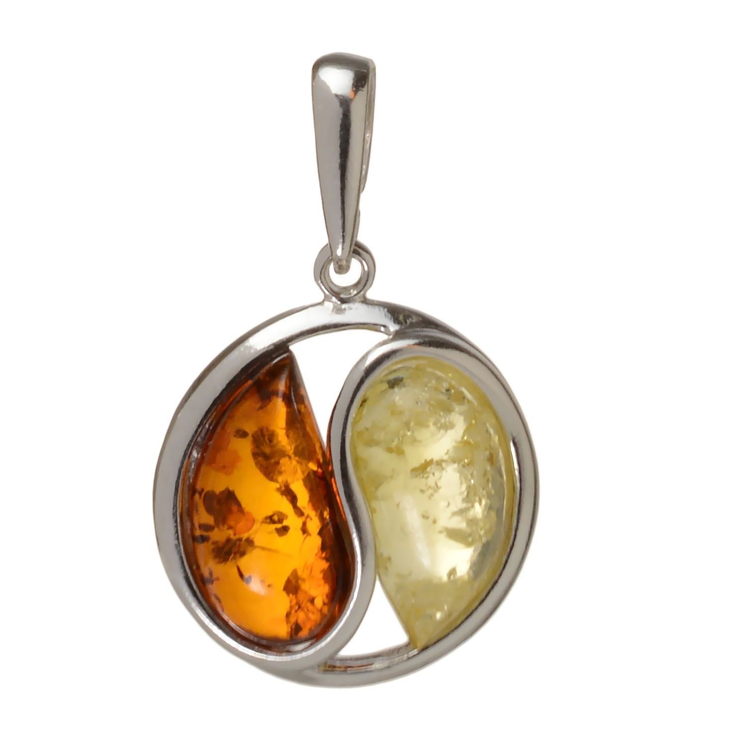 Sterling Silver and Baltic Honey and Lemon Amber Pendant