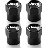 Tire Valve Stem Caps for Jeep Metal Car Wheel Air caps Auto Valve Stem Caps Accessories 4 Pack Black