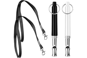 Dog Whistle, 2 Pack Dog Whistle to Stop Barking, Dog Whistle to Call Dogs with Lanyard for Pet Training (Black and White)