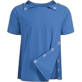 Post Shoulder Surgery Recovery Shirt with Magnetic Buttons for Women Crew Neck Tear Away Shirts for Shoulder Surgery for Men
