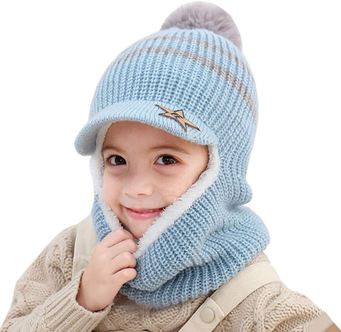 Sports Et Loisirs Cagoules Yonkiny Bebe Bonnet Echarpe Set Hiver Chaud Bonnet Chapeau Tricote Tour De Cou Doublure En Polaire Pour Enfants Filles Garcons Ram Mount Co Uk