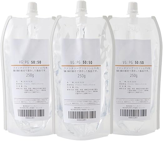 Amazon ファンタジーグリセリン Vg プロピレングリコール Pg ミックス品 混合比vg50 Pg50 750g 250g 3個 リッチパウダー 化粧品原料 原液 通販