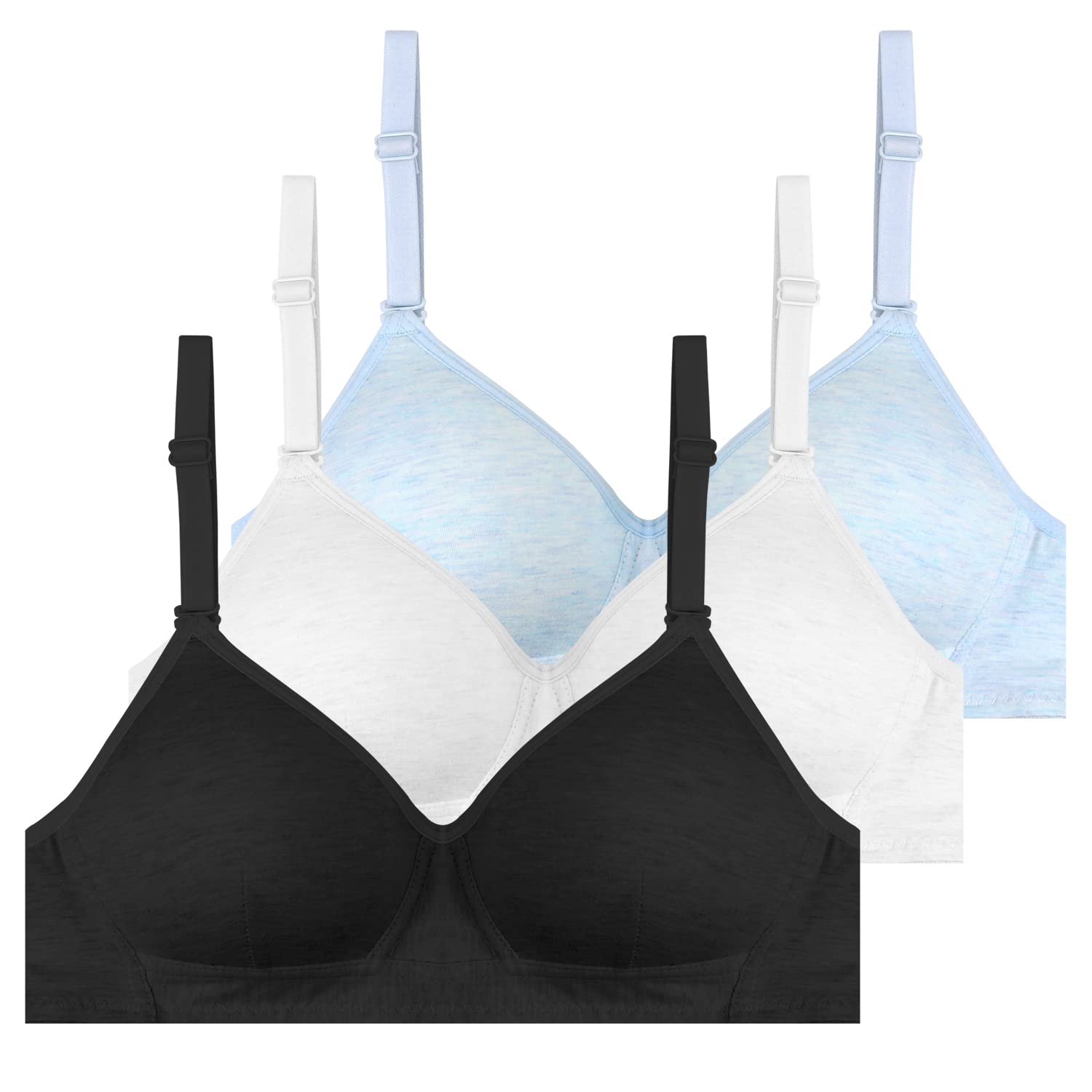 Photo 1 of Phennie's Girls Training Bras Teens Sports Bras Cotton Wireless Light Padded Bralette 3 Packs - Size 34