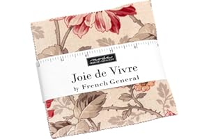 MODA FABRICS Joie de Vivre Charm Pack by French General, 42 5-Inch Precut Fabric Quilt Squares