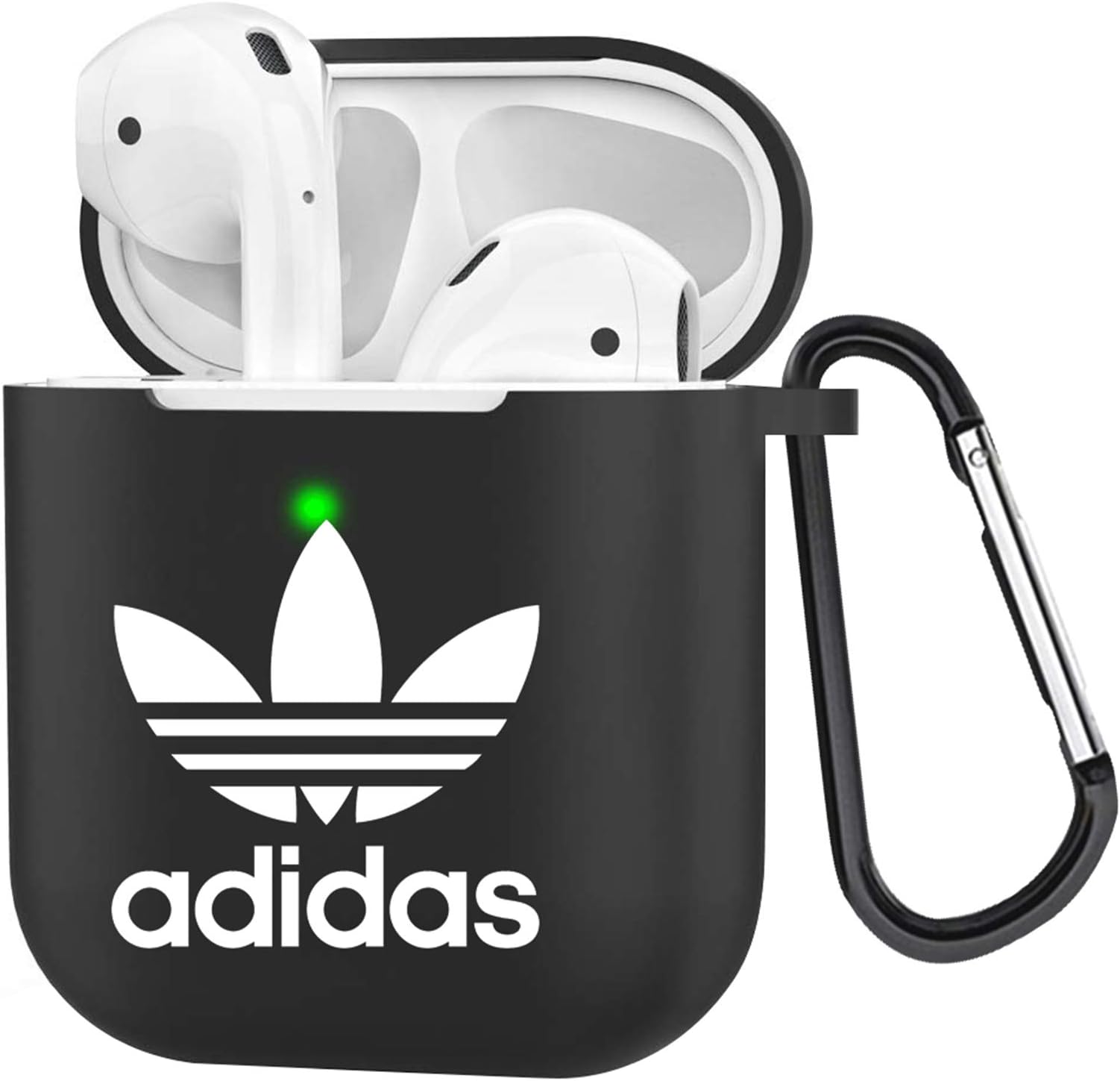 Leosimp For Airpods 1&2 Case,Cute Funny Stylish Character Soft Silicone Air pods Cover, Fun Keychain Sport Design Skin,Carabiner Kids Teens Boys Cases for Airpod(Black Clover)