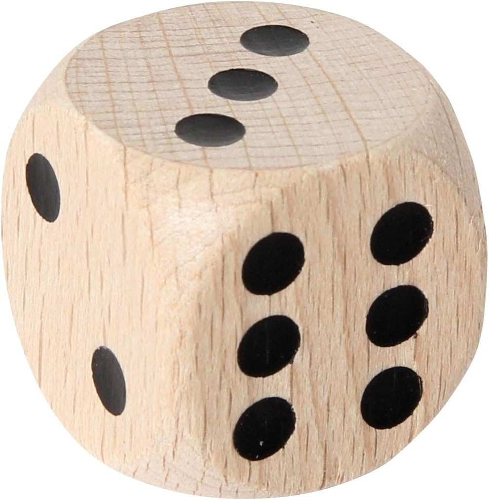 Eye cube 30 mm, wood, natural