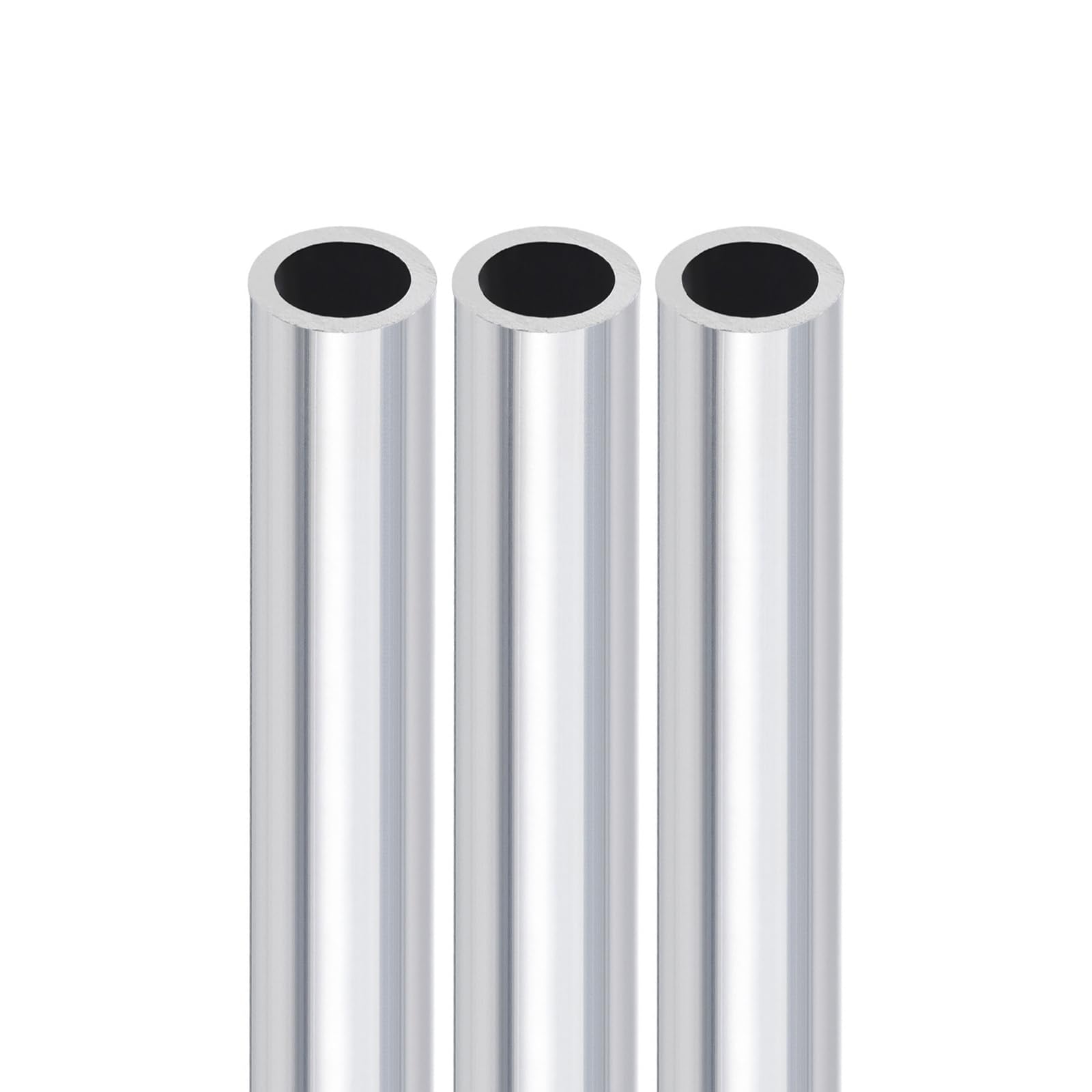 DTGN 11.8"x0.39"x0.28"(LxODxID) Seamless Aluminum Round Tube - 3Pack - Good for DIY Crafts - 6063 Aluminum Straight Tubing - Silver