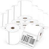 4x3 Direct Thermal Shipping Labels - 12 Rolls 500 Label/Roll White Perforated Mailing Labels, 6000 Self Adhesive Thermal Label Compatible with Zebra, Rollo, MUNBYN