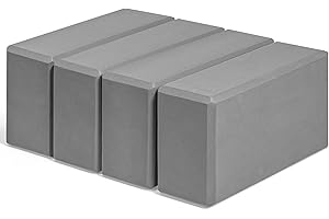 H.J. IMMBIR Yoga Blocks 4 Pack - EVA Foam Blocks for Pilates Workout, Stretching, Meditation - Yoga Block for Flexibility, Balance, Spine Strength, Non-slip and Lightweight Exercise Blocks