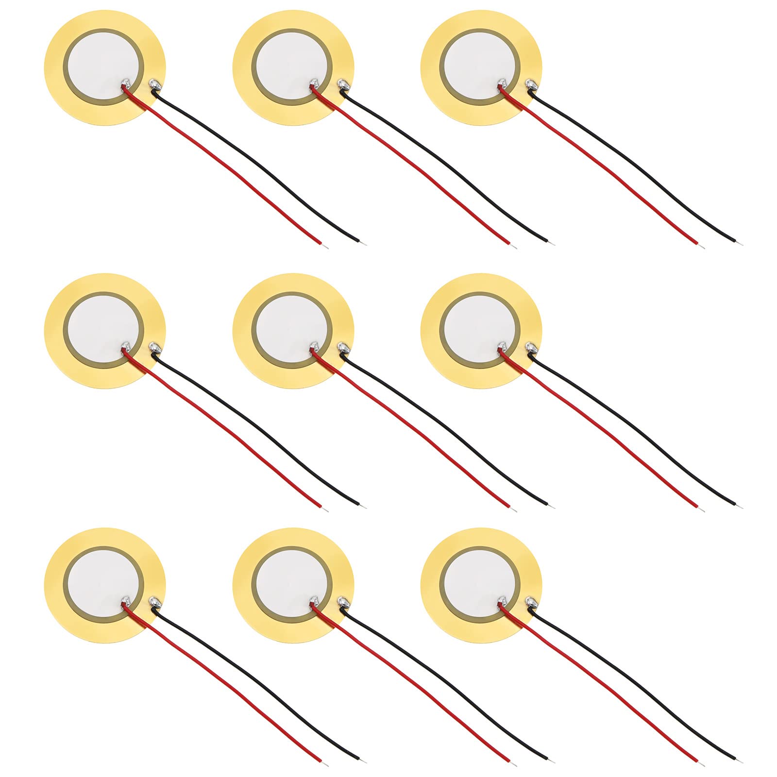 YINETTECH 30PCS 27mm Piezo Element Piezo Pickup Guitar Pickup Transducer Prewired Trigger Buzzer Amplifiers Discs with Leads for Acoustic Guitar