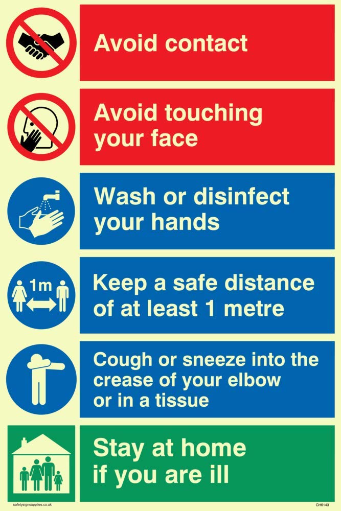 Covid 19 multi sign - 1 metre