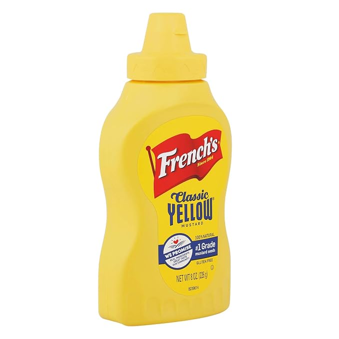 French's Yellow mustard Distilled vinegar, Water no. 1 grade mustard seed. salt, turmeric, paprika, Spice, garlic Powder, natu (041500007007)