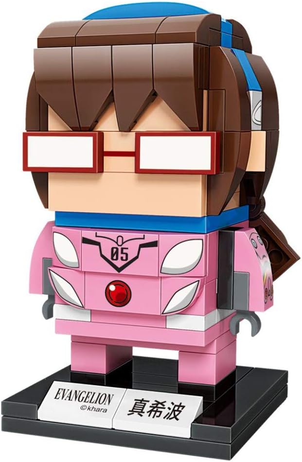 KEEPPLEY Neon Genesis Evangelion Makinami Mari Illustrious Figure Set (Bricks Building Kit) Japanese Anime Q Posket Evangelion EVA 3D Model kit Collectible Construction Toy