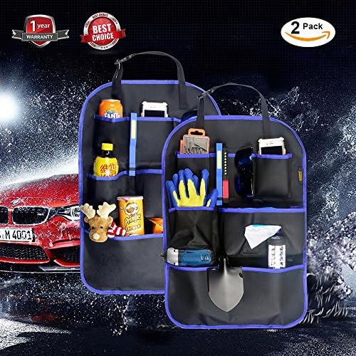 Strong Car Seat Back Organizer with Multi-Pocket Travel Storage Bag for Kids Seat Back Kick Protector-2 Pack-CP04301L