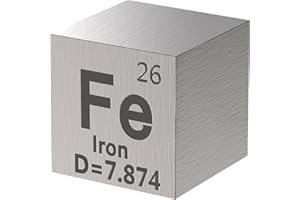 GALLANT METALS Iron Cube - Metal Element Cubes - Laser Engraved Density Cube Set for a Periodic Table of Elements Collection - (Iron, 1 inch)