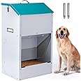 KHEARPSL Automatic Dog Feeder for Large Dogs Outdoor 50Lbs Dog Food Dispenser Dog Feeding Station Galvanized Gravity Feeder Pet Feeder for Large Breed (50lbs)