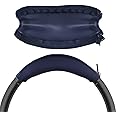 Adhiper Silicone Sweat Headband Cover for Sony WH-1000XM4, WH-CH720N, WH-XB910N, ULT WEAR, Washable Zipped Dustproof Headband Cover Protector for Soundcore Space Q45, Life Q30 & Q20 (Dark Blue)