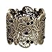 D EXCEED Vintage Metal Lace Pattern Etched Filigree Crystal Stretch Bangle Bracelet for Women 7
