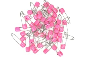 GTONEE Baby Safety Pins Secure Clips for Fastening Baby Clothes Diaper Napkins 50pcs 60PCS 30PCS (Pink, 60 pcs)