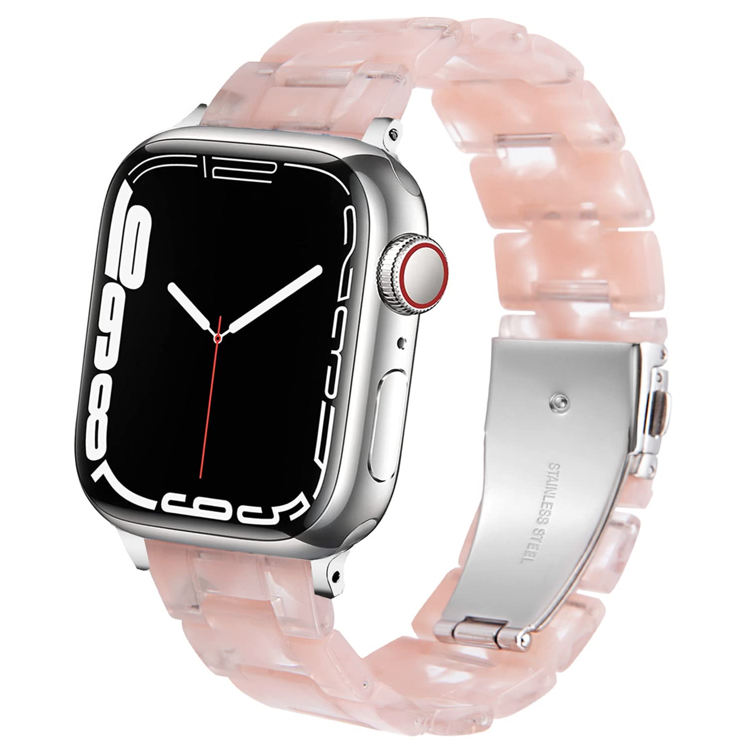 DEALELE Strap Compatible with iwatch 38mm 42mm 40mm 44mm 41mm 45mm, Colorful Resin Replacement Bands for Apple Watch Series 7 / 6 / 5 / 4 / 3 / SE Women Men, Translucent pink, 38mm/40mm/41mm โ image 1