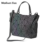 HotOne Geometric Luminous Purses and Handbags Shard Lattice Eco-friendly Leather Holographic Purse(Luminous)