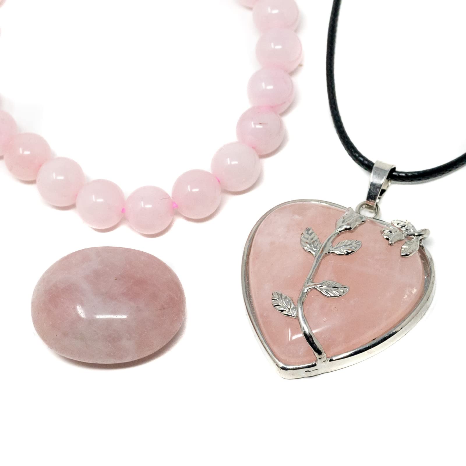 Primicity Rose quartz set - includes necklace bracelet & crystal | / Heart Healing UK Seller (10689315)